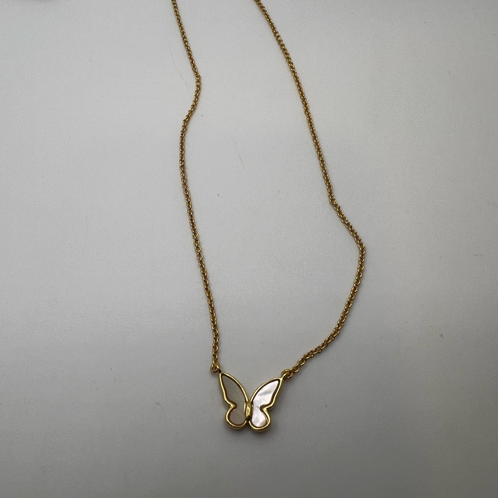 NWT Kate Spade Mother of Pearl Butterfly Necklace - Picture 3 of 4